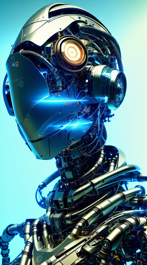 full body cyborg| full-length portrait| detailed face| symmetric| steampunk| cyberpunk| cyborg| intricate detailed| to scale| hyperrealistic| cinematic lighting| digital art| concept art| mdjrny-v4 style