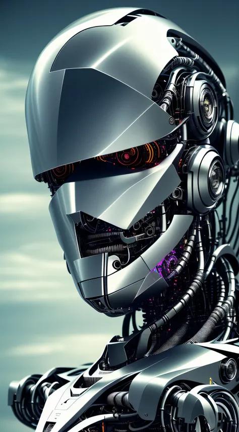full body cyborg| full-length portrait| detailed face| symmetric| steampunk| cyberpunk| cyborg| intricate detailed| to scale| hyperrealistic| cinematic lighting| digital art| concept art| mdjrny-v4 style