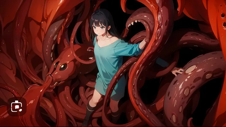 （8ｋ、RAW photos、maximum quality、Masterpieces:1.2）Background inside a cave made of the tentacles of countless creatures