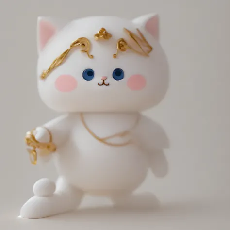 (Bestquality:1.1,a masterpiece) Gentle light,white background,Chibi,a cute kitten,cherubic,peekaboo,plain background,Used for logos or avatars。