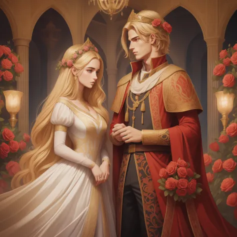 Casal se beija um home e uma mulher com muito carinho, the man Neels Visser is a prince who has golden blonde hair, wears a medieval military garb and is in love with the commoner, a mulher Lily Collins;, que tem cabelo preto moreno encaracolado e usa um v...