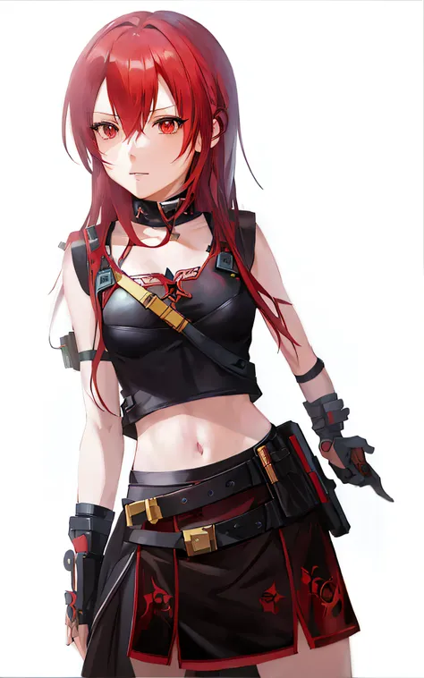 anime girl with red hair and a sword in her hand, female lead character 👀 :8, rogue anime girl, female anime character, badass a...