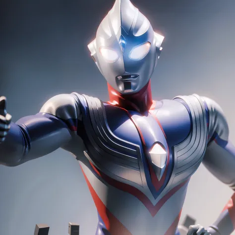 create ultraman tiga in fighting position for 3d printing