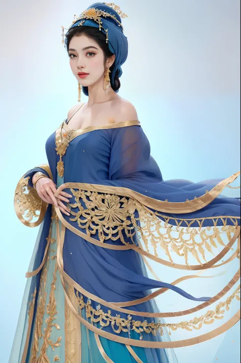 blue khimar:1.19,(detailing features hijab),sexy, off shoulders, wet bikini