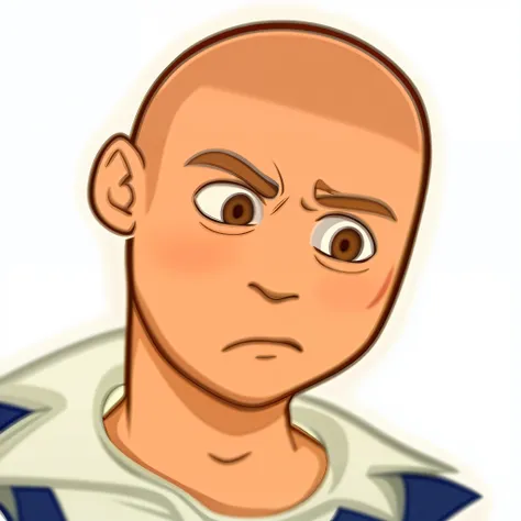 A cartoon image of a bald man with a serious look, video game avatar, no hair, bald head, buzzing cut, bald, beskinski, avatar aang, avatar image, dokev, bald head and menacing look, jerma 9 8 5, jerma985, cute sitama, bald man, avatar, bald, hd