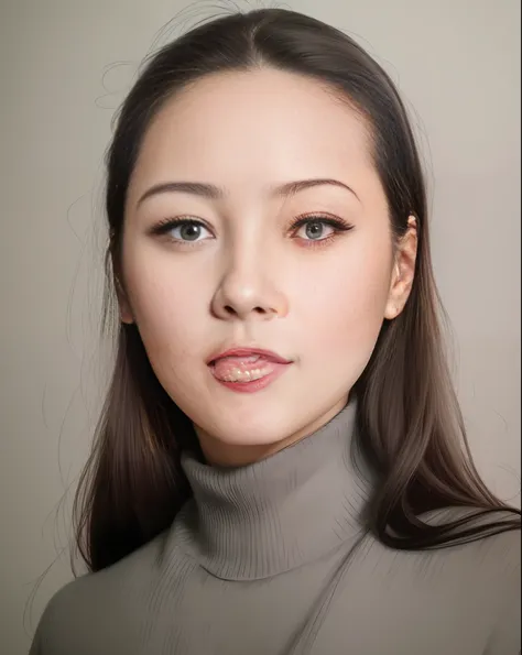 a drawing of a woman with a turtle neck sweater and a sweater, realistic sketch, realistic portrait, realism drawing, realistic drawing, hyperrealistic sketch, girl portrait, realistic. cheng yi, realistic graphite, highly detailed portrait, realistic fema...