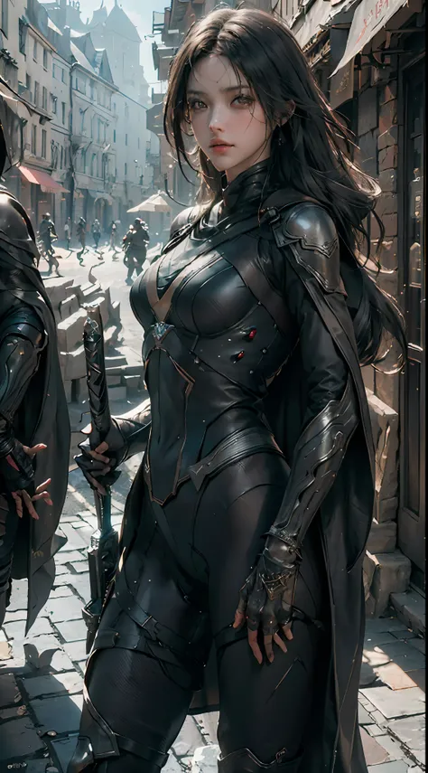 ((Best quality)), ((masterpiece)), (detailed:1.4), 3D, an image of a beautiful Assassin female,Ninja Suits, Superhero Theme,HDR (High Dynamic Range),Ray Tracing,NVIDIA RTX,Super-Resolution,Unreal 5,Subsurface scattering,PBR Texturing,Post-processing,Anisot...