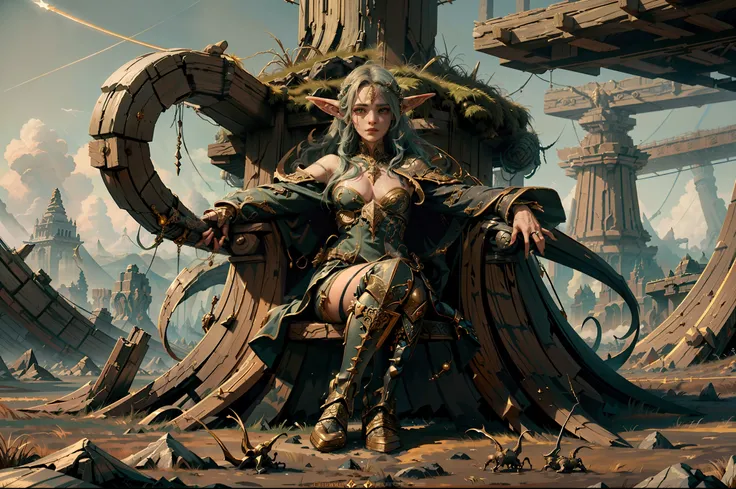 ((Best quality)), ((masterpiece)), (highly detailed:1.3)3D,tanjoreai , Amidst a realm of enchantment and mythical wonders, tales of (heroes:1.1) and (heroines:1.2) unfold. In this realm, ancient prophecies foretell the rise of a chosen champion destined to...