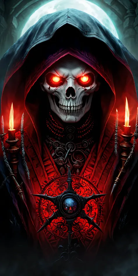 (extremely detailed 8k wallpaper),a medium shot photo of a fearful necromancer, Intricate, High Detail, dramatic