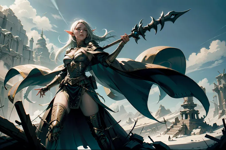 ((Best quality)), ((masterpiece)), (highly detailed:1.3)3D,tanjoreai , Amidst a realm of enchantment and mythical wonders, tales of (heroes:1.1) and (heroines:1.2) unfold. In this realm, ancient prophecies foretell the rise of a chosen champion destined to...