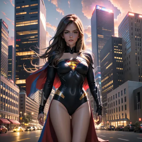 ralph woman in superman suit standing in front of building, superman, like superman, cyberpunk superman, superman, hq 4k wallpap...