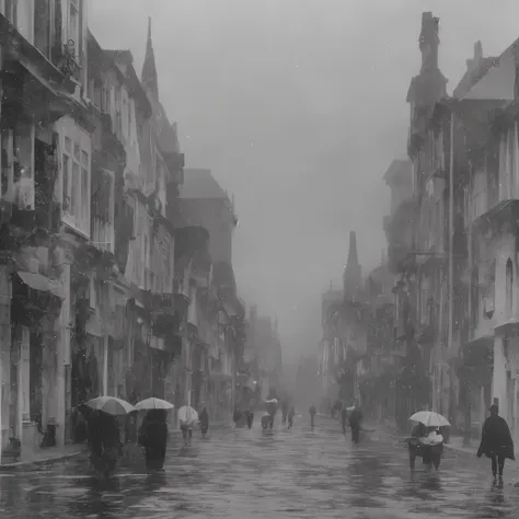 (100memories: 1.7), an old victorian city with rainy atmosphere