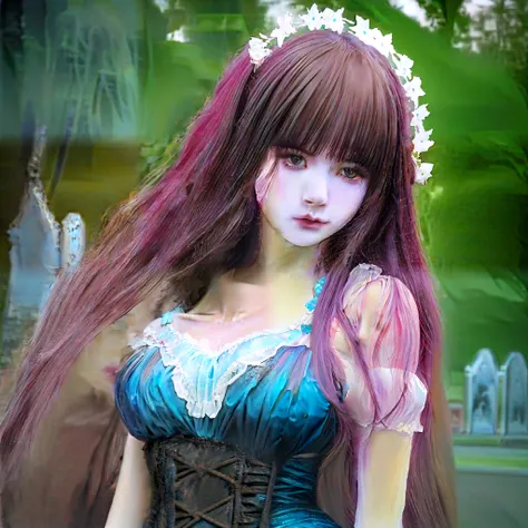 +18, 1 girl, solo, , long-haired, wind-blowing, lips, bangs, sexy swimsuit, pale skin, gothic, victorian realistic face, waterco...