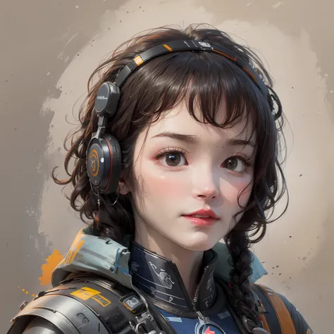 Draw a portrait with AI features, obvious style, avatar --auto --s2