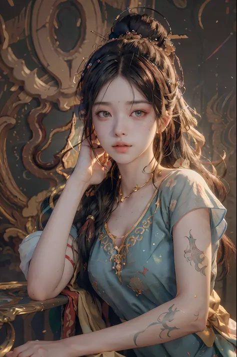 (RAW photo, best quality), (realistic, photo-realistic:1.3),best quality,highly detailed,masterpiece,ultra-detailed,illustration,1girl,upper_body,dynamic angle,world masterpiece theater,messy_long_hair,best quality,extremely detailed CG unity 8k wallpaper,...