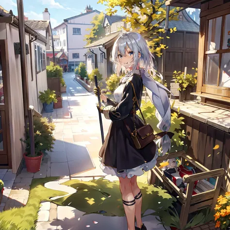 full body, gray hair, (dragoon: 1.2), brant bang, masterpiece, top quality, official art, very elaborate cg unity 8k wallpaper, ...