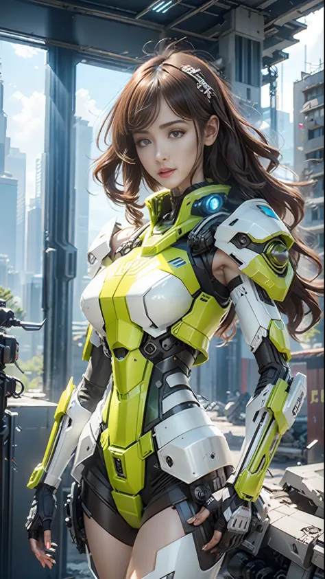 ultra realistic, 8k,ultra high res, (photorealistic:1.6),realistic,ultra realistic 8k,extremely detailed CG unity 8k wallpaper, RAW photo, ((Best quality)), ((masterpiece)), (highly detailed:1.3), 3D,Shitu-mecha, beautiful cyberpunk women with her mecha in...