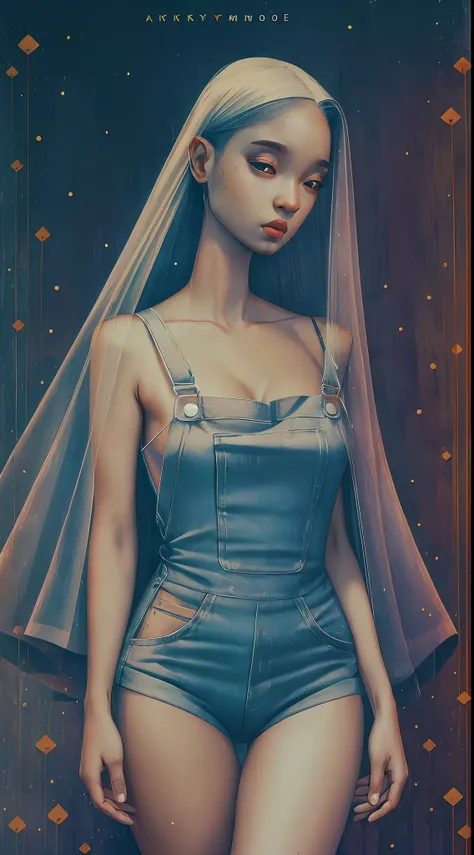 ankymoore, 1ghotic girl, ghotic clothes, laces, straight hair, slim, slender, looking at viewer, overalls, off shoulder, cleavage, (masterpiece), (best quality:1.2), absurdres, intricate details, upper body, (highly detailed skin:1.2)