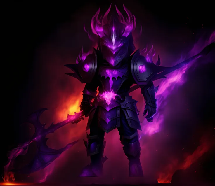Hell background with purple fire