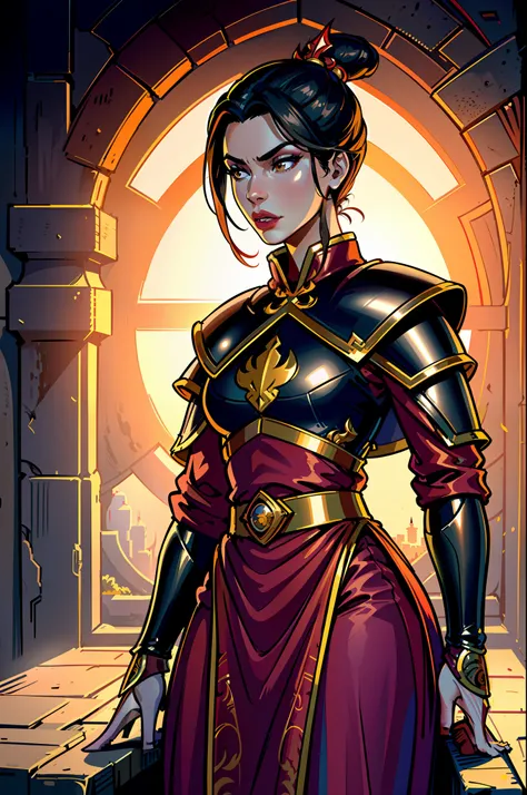 ultra realistic 8k cg, masterpiece, ((ultra detailed background, delicate pattern, intricate detail, highly detailed, fine details best quality, hyperdetailed face)), (photorealistic:1.4),beautiful lighting, absurdres, RAW photo, film grain, Azula, 1girl, ...