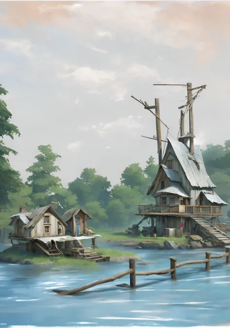 (sketches of a small house with a lot of stuff: 1.6), (best quality), (masterpiece: 1.1), (white background: 1.5), high detail concept art inspired by senior environment artist, senior environment artist, highly detailed concept art, video game concept art...
