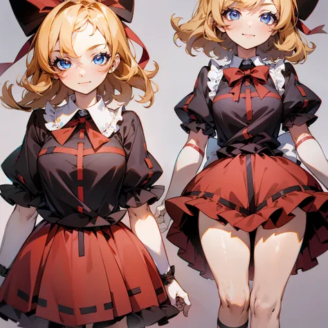 Masterpiece: 1.6, best quality: 1.4, live image: 1.2, intricate details: 1.2, charturnerv2: 1.2, 1lady full body character change, Appearance: young: 1.25, thin: 1.3, blue eyes, thick eyelashes,medium breasts, detailed eyes, quality eyes, Clothing: black s...