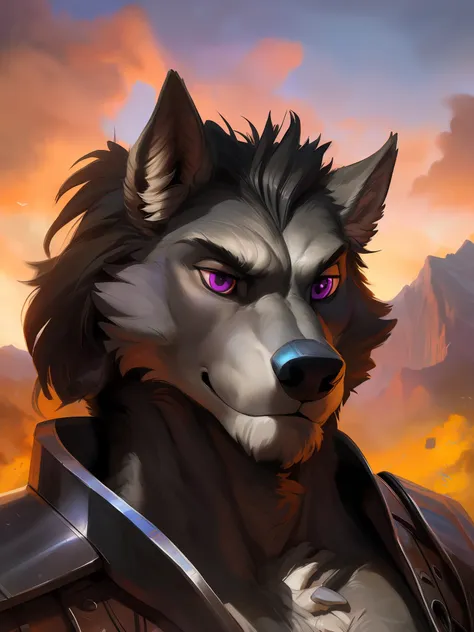 a beautiful and detailed portrait of a male anthro wolf,  heracles, apollo, zeus, kenket, bonifasko, ross tran,ruan jia, trendin...