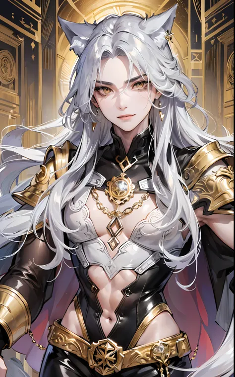 man, masculine, masculine face, attractive, muscular, ((1man)), masterpiece, absurdres, best quality ,intricate details , (shiny skin, shiny body, shiny oily luster skin, shiny hair, pale skintone), Sundown, attractive, ((muscular)), adult, one,medieval cl...