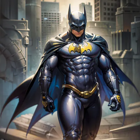 "paint a highly detailed depiction of a superhero inspired by batman. the character should be reminiscent of a bat, dressed in b...