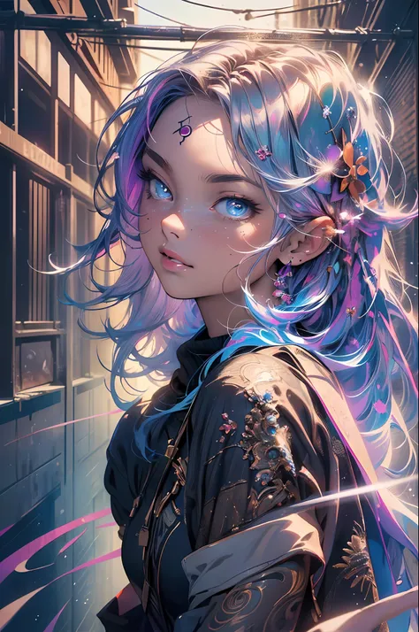 melancholy lighting, quiet, calm, brightness, masterpiece, best quality, 1girl, (JinxLol:1.2), (ultra photorealistic:1.3), (masterpiece:1.4), best quality, ((realistic)), high quality, ultra detailed, ((real image)), ((realistic skin)), ((realistic face)),...