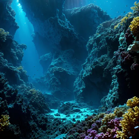 stunning mariana trench, cinematic, atmospheric, filmed, detailed photo