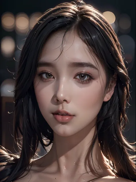 (waist-up portrait of a pretty Asian girl) with a brilliant (backlighting) casting (deep shadow) and exquisite (lighting), presenting the best quality and photorealistic effect in a stunning ((8K:1.5), breathtaking resolution) that has been finely crafted ...