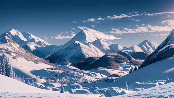 beautiful snowy mountain terrain, chiaroscuro, hyperrealism, luminism, hd, very detailed, 4k, 8k, shot on a Nikon Z7 II and Nikon NIKKOR Z 105mm f/2.8 VR S, best quality, --auto --s2