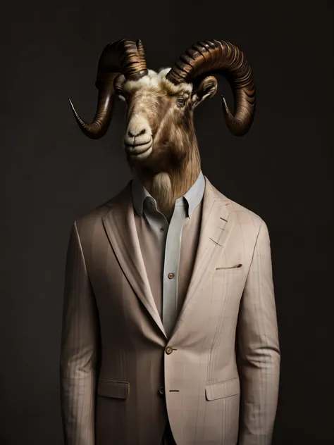 a goat wearing a suit