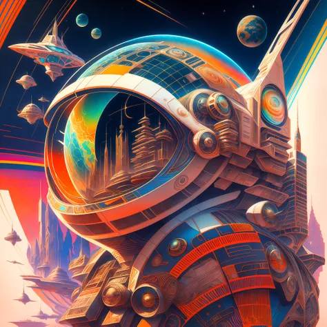 astrounaut retro futurism, artstation,  digital art  watercolor, award winning, intricate,   sharp, detailed,  quality realism, ...