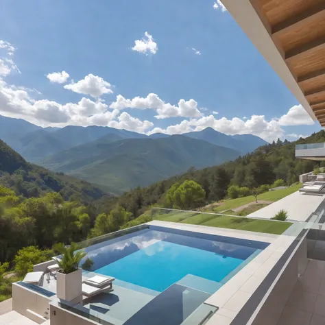 a modern villa in the middle of the mountains --auto --s2