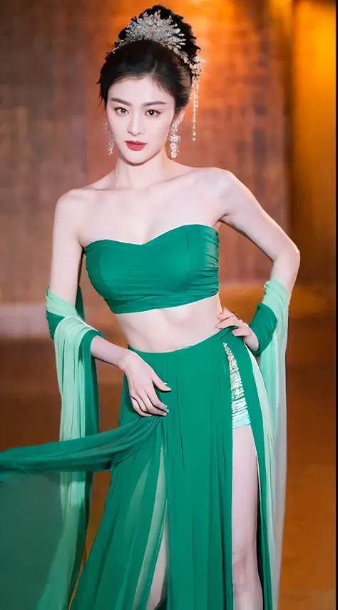 ((Best Quality, 8K, Masterpiece: 1.3)), 1girl, Slim Abs Beauty: 1.3, (Hairstyle Casual, Big Breasts: 1.2), Dress: 1.1, Super Fine Face, Fine Eyes, Double Eyelids, Dunhuang,