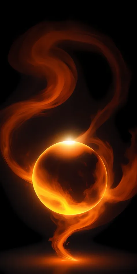 lighting_ball ,rolling flame with a black background