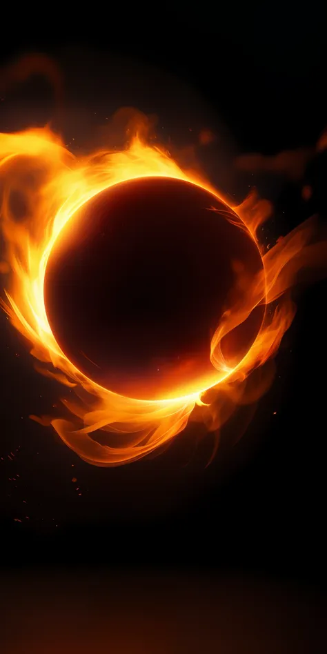 lighting_ball ,rolling flame with a black background