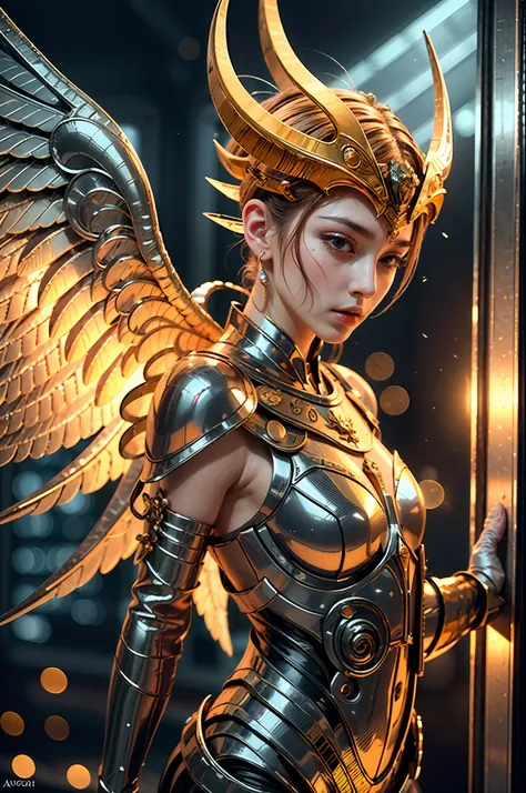 (masterpiece), (best quality:1.4), absurdres, [:intricate details:0.2], angel, angel wings, milky way, sky, shimmering aura, intense focus, crackling energy, mysterious symbols, sparkling motes,