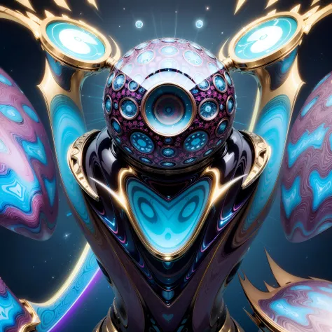 (DMT aura of kittybot shaman with a transparent helmet with a brain sticking out: 1.4), (metal wings: 1.2), (hyperloop car-flask mask: 1.2), (kawaii cyberpop fractal art: 1.6), (Tobias Gremmler fluid and dynamic forms art style: 1.6), (organic-geometric bl...