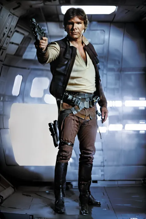 han solo from star wars with the body of chewbacca, realistic the setting is extremely reslist, in the mundane star wars. whole ...