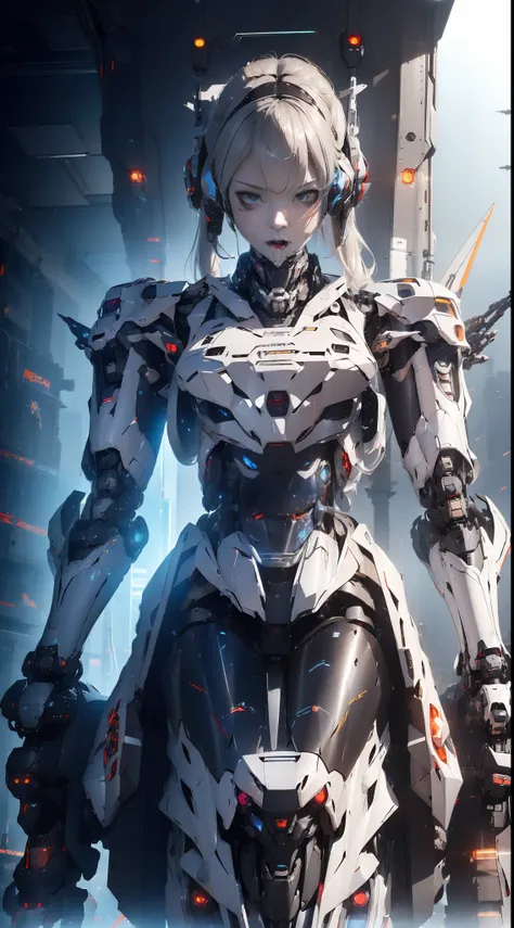 (mecha exoskeleton:1.5) female soldier, detailed mechanical components, exposed gears and wires, (cybernetic enhancements:1.1), ...