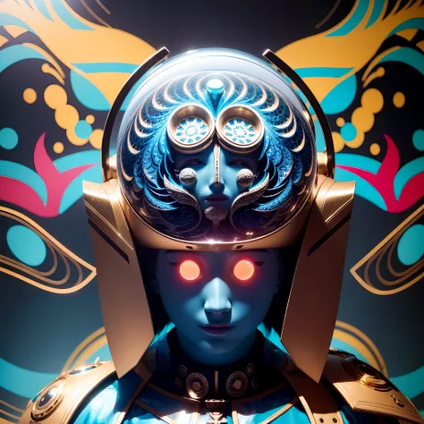 (kittybot shaman DMT aura with a transparent helmet with a protruding brain: 1.4), (metal wings: 1.2), (hyperloop car flask mask: 1.2), (kawaii cyberpop fractal art: 1.6), (Tobias Gremmler art style of fluid and dynamic forms: 1.6), (organic-geometric mix:...