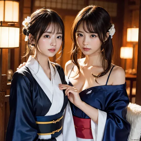 (1 Girl: 1.3), Solo, __body-parts__, Official Art, Unity 16k Wallpaper, Chest Opens Kimono shifts and shoulders are visible, super detailed, beautiful and aesthetic, beautiful, masterpiece, top quality, kimono, silk robe, origami spell, elegance, dishevele...