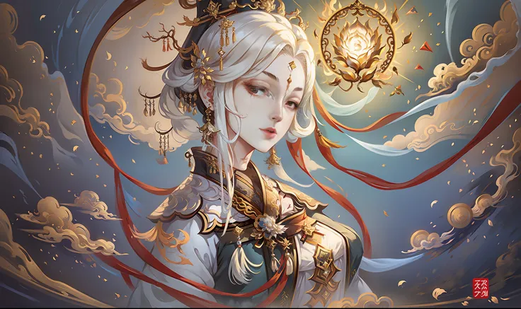 A girl, ancient Chinese costume, whole body, sunshine, clear face, clean white background, masterpiece, super detail, epic composition, ultra HD, high quality, extremely detailed, official art, uniform 8k wallpaper, super detail, 32k -- v 6