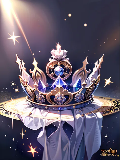 8k, (crown close-up), positive perspective!! , with a crown with diamonds on a white background, diamond wings!! , super realistic fantasy crown, golden crown, white laser crown, golden flower crown, floating crown, (ray tracing), (clean background)), crow...