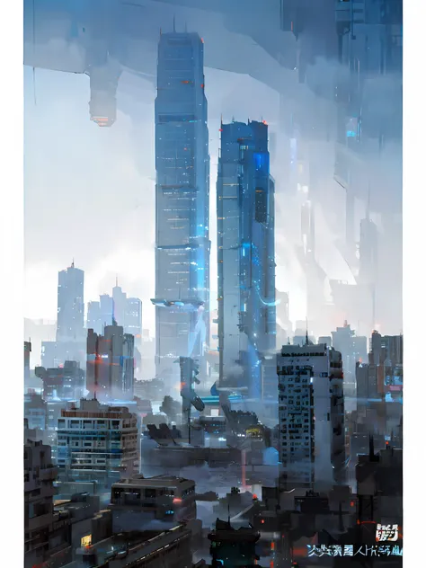 changsha culture, cyberpunk, future city, blade runner,