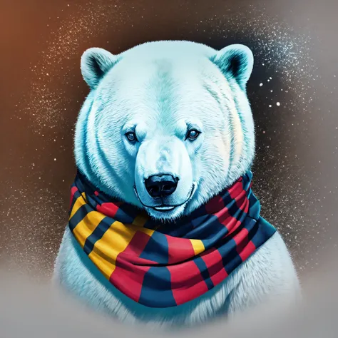 black background, scarf, polar bear, autocolor) --auto --s2