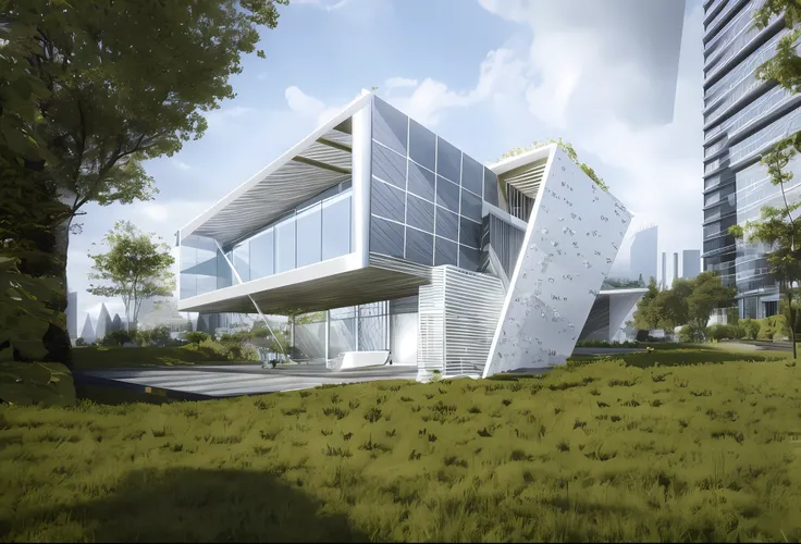 arafed building with a red cross sign on the side of it, medical research facility, sharp hq rendering, sharp focus ilustration hq, digital rendering, by Jakob Gauermann, medical complex, exterior shot, cgi rendering, by Aleksander Gierymski, by Emma Andij...